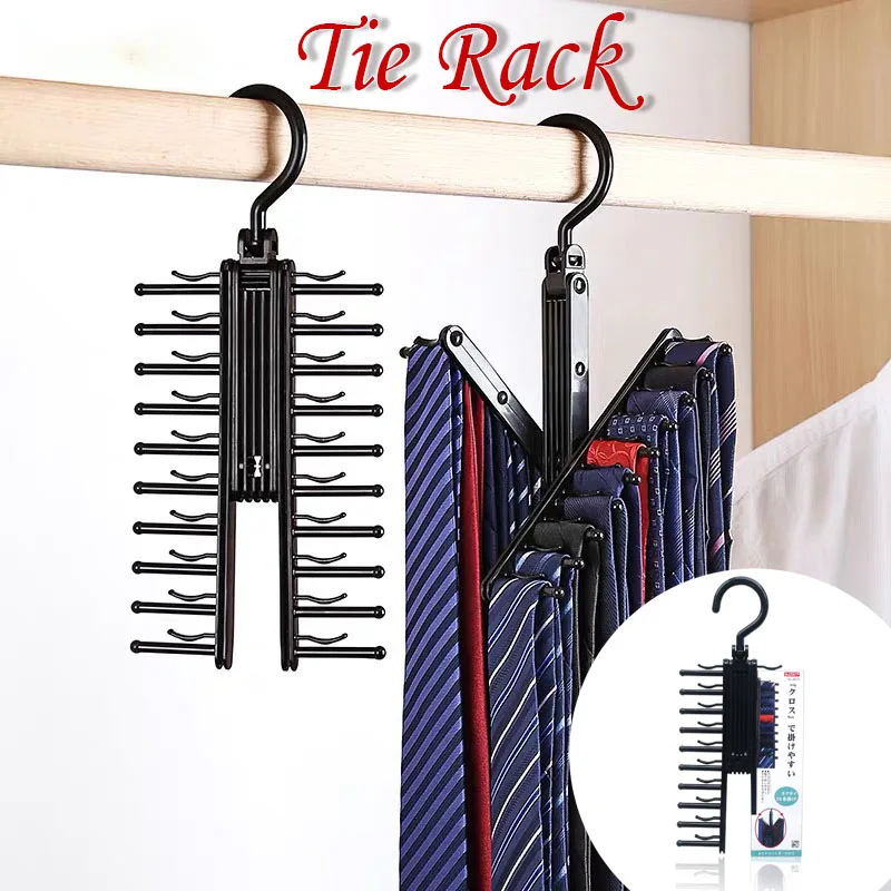 discountstore145 Rotating Tie Rack Adjustable Tie Hanger Holds Neck