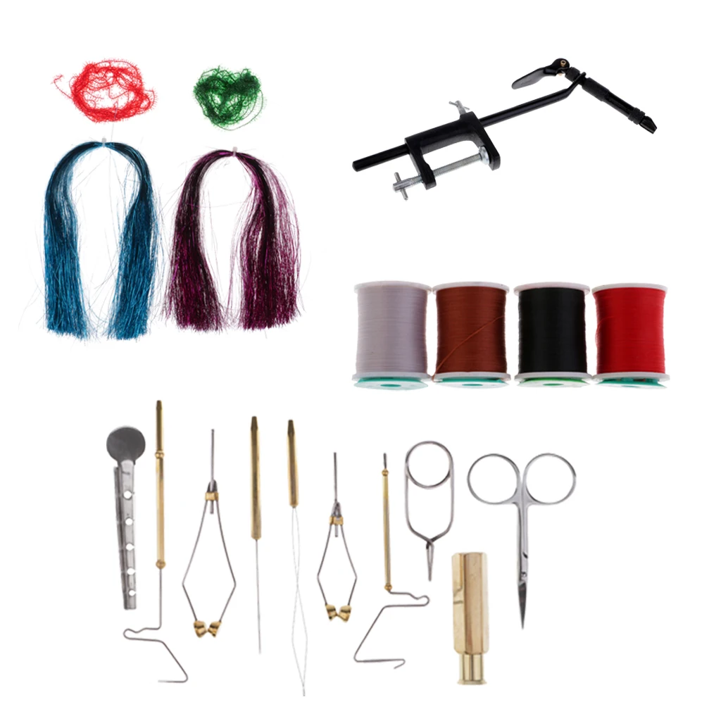 Fly Fishing Tying Tools Gear Assortment, Hair Stacker/Whip Finisher/Bodkin/Needle/Threader