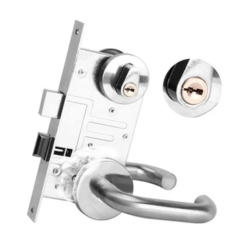 

Big Stainless steel Durable Door Handle Lock Copper Cylinder Front Back Lever Latch Home Security fire lock Interior Door Lock