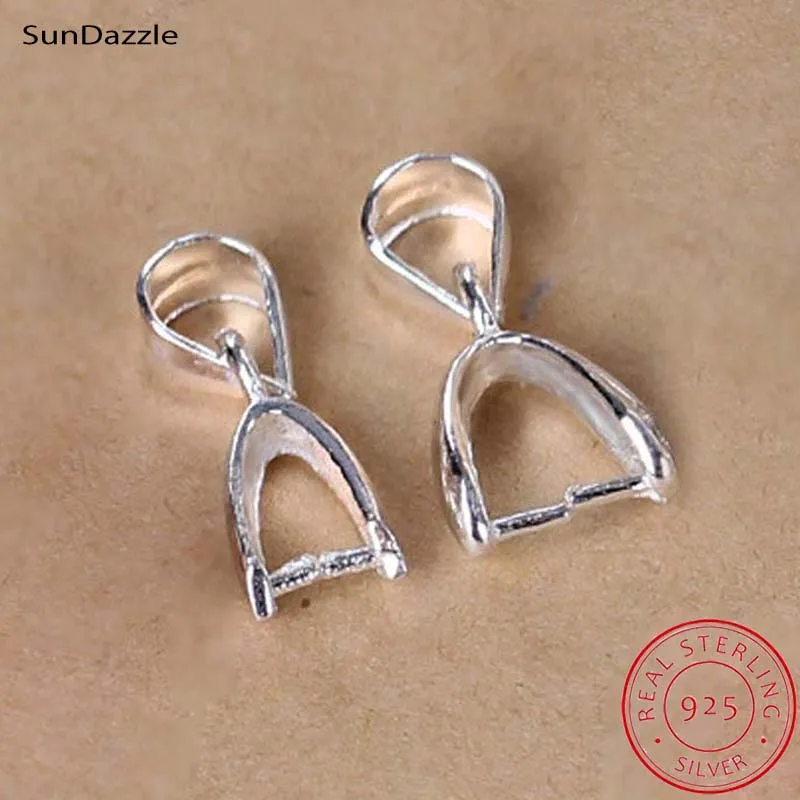 

3pcs Real Solid 925 Sterling Silver Pendant Clip Clasp Pinch Hook Pin Beads Connectors Jewelry Making Findings