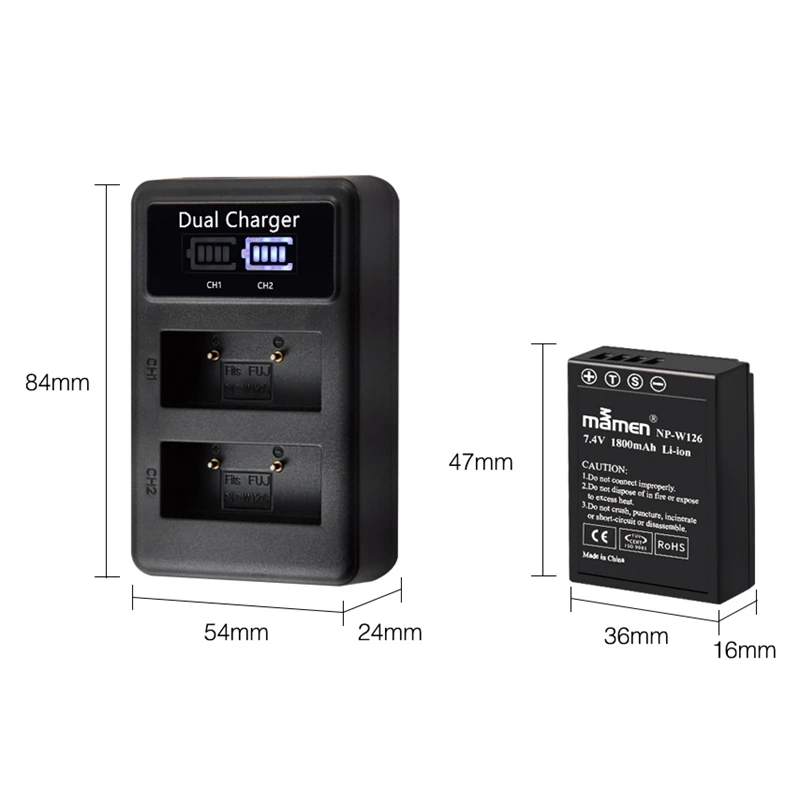 Mamen 3 шт. 1800 мАч для NP-W126 NP W126S NP W126 Fujifilm батарея для цифровой камеры+ USB lcd двойное зарядное устройство для Fuji HS30EXR HS33EXR X
