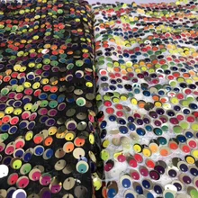 Новая INS Горячая вышивка водорастворимые кружева ткани окрашенные блесток ткань дизайнер Diy сеточная ткань Tissu Stoffen 90x130 см