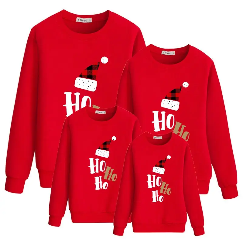 color 1 Hohoho/одинаковые Рождественские свитера для всей семьи с Санта-Клаусом; милый комплект с капюшоном для мамы и папы; зимняя одежда для мамы, папы, сына и дочки - Цвет: color 1