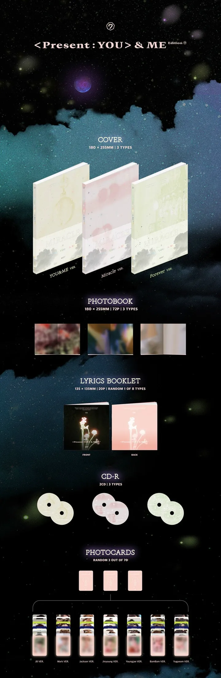 [MYKPOP]~ Официальный~ GOT7 подарок: YOU ME CD, KPOP Fans Коллекция-SA19081809