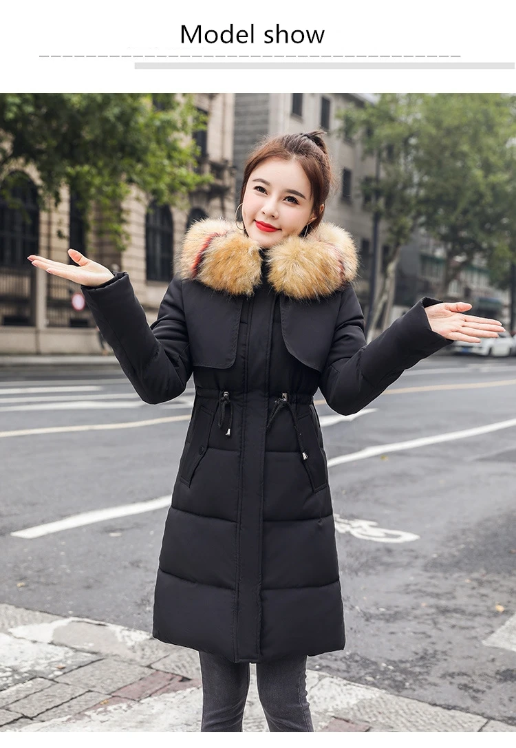 Зимняя куртка женская новая женская парка пальто feminina длинный пуховик Длинная Куртка с капюшоном Женская куртка
