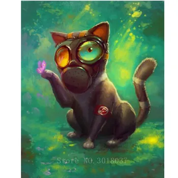 

Diamant Diy 5D Diamond Painting Cross Stitch Wearing Masks For A Cat Needlework Diamond Embroidery Full Diamond Decorative Kits