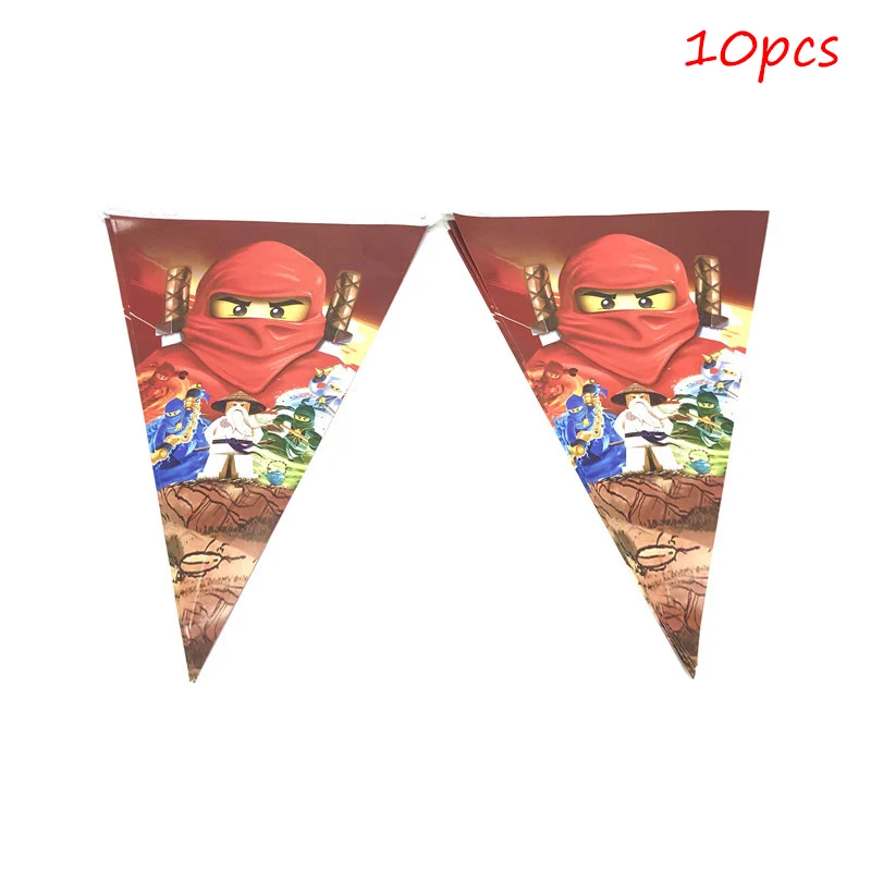 Ninjago тематические вечерние украшения, столовая посуда ниндзя, бумажные кружки, тарелки, салфетки, скатерть для вечеринки в честь Дня Рождения - Color: banner-10pcs