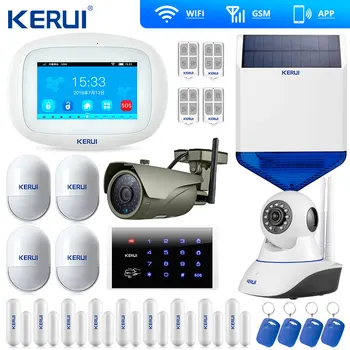 

Kerui K52 Touch Screen WIFI GSM Alarm Security Home Alarm System Smart Home Door Open Reminder Wifi IP Camera Solar Siren