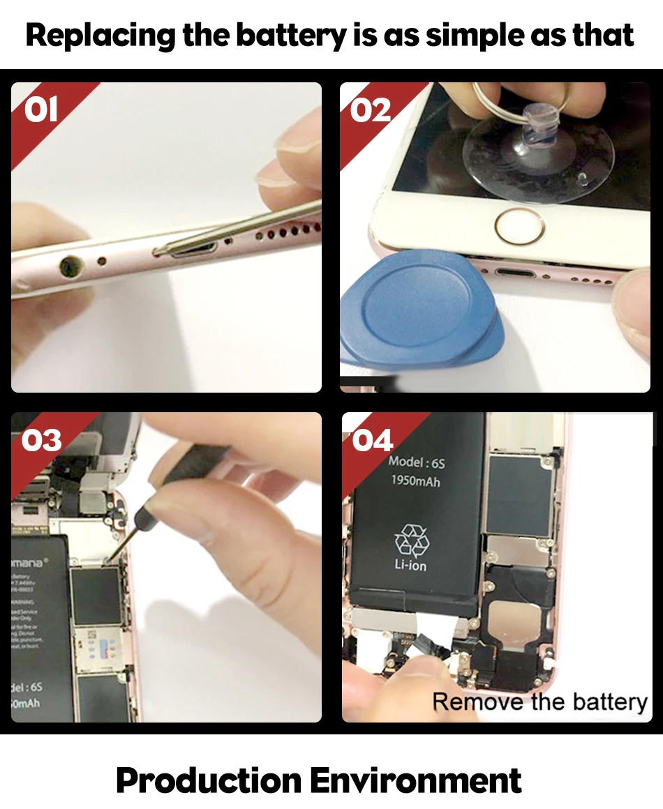 YILIZOMANA Original Mobile Phone Battery For iPhone5s 6 6s Replacement Batterie Internal Bateria For iPhone 6plus battery