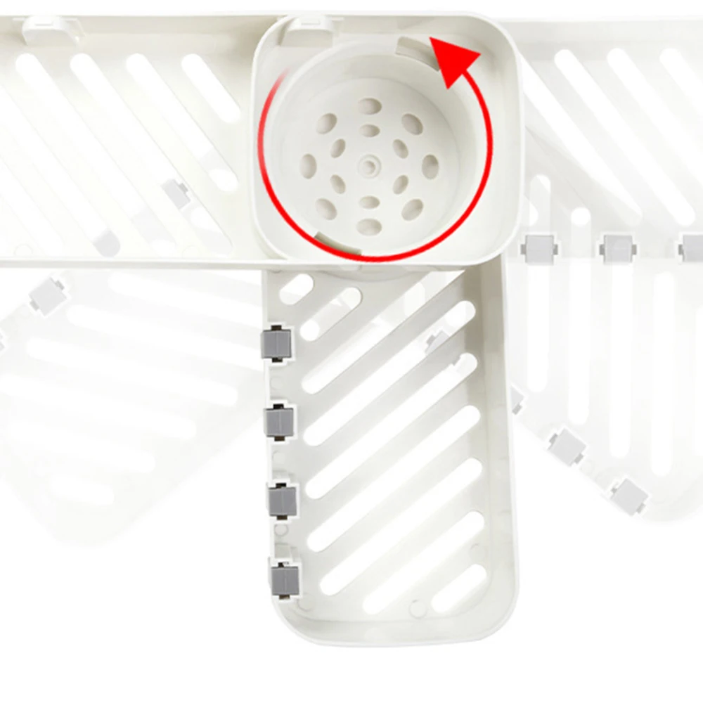 Bathroom Storage Rack Free Punching Wall Hanging Rack with Foldable Hook Home Kitchen Bathtub Corner Storage Supplies