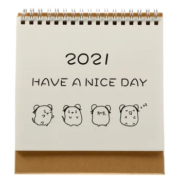

1pc Tabletop Calendar Delicate Fashionable Practical Exquisite Calendar Notepad Desk Calendar 2021 Calendar for Home Indoor Insi