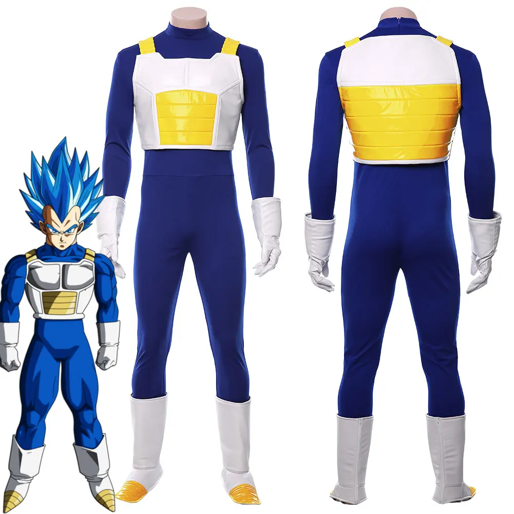 Dragon Ball; Dragonball Z Вегета Характеристическая вязкость полимера Косплэй одежды, Рождественский костюм для маленьких мальчиков Для мужчин комбинезон бахилы перчатки, карнавальные костюмы на Хэллоуин