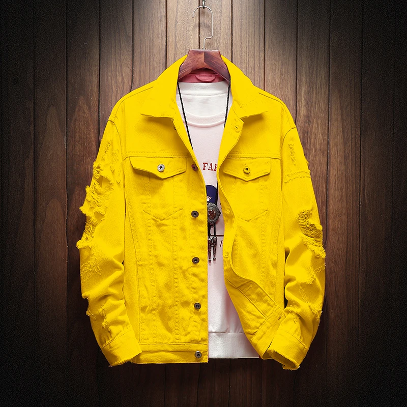 yellow mens denim jacket