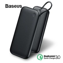 Baseus 20000 мАч Внешний аккумулятор двойная Быстрая зарядка 3,0 USB Внешняя батарея для iPhone 11 Pro Max 18 Вт PD Быстрая зарядка