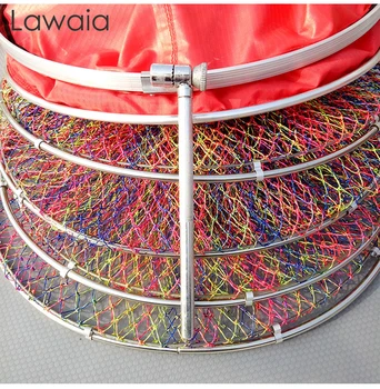 

Lawaia Fishing Nets Cage Colorful Net Cable 2M Hand-woven Fish Net Fishing Stainless Steel Ring Multifilament Fishing Net Cage