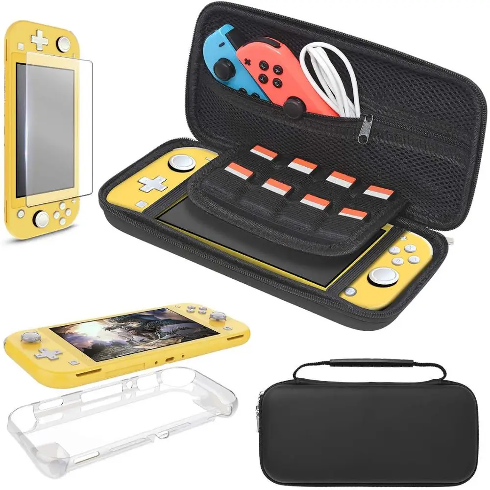 KIt 3 in 1 Accessories Kit Carrying Case with 8 Game Card Slots TPU Case Cover and Screen Protector for Nintend Switch Lite Console - Цвет: KIt