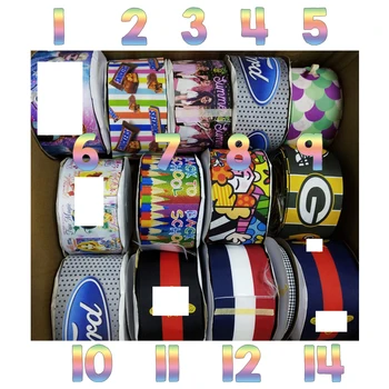 

Stock Ribbon 3 inch 75mm Cartoon Printed Grosgrain Ribbon 40 yards/roll