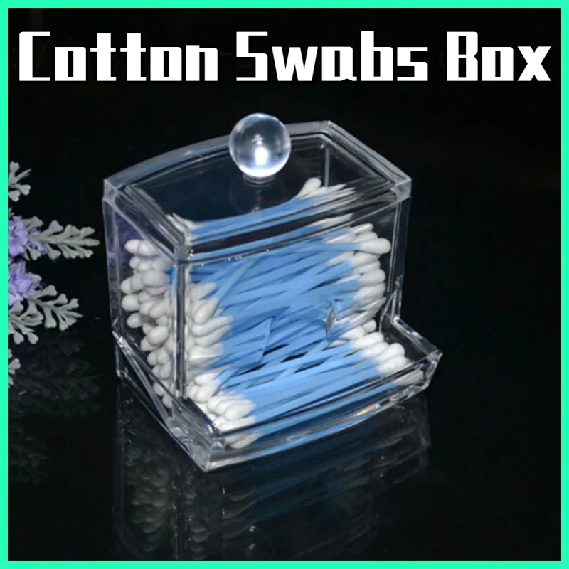 Cotton Swabs Storage Holder Box Acrylic Portable Transparent Makeup