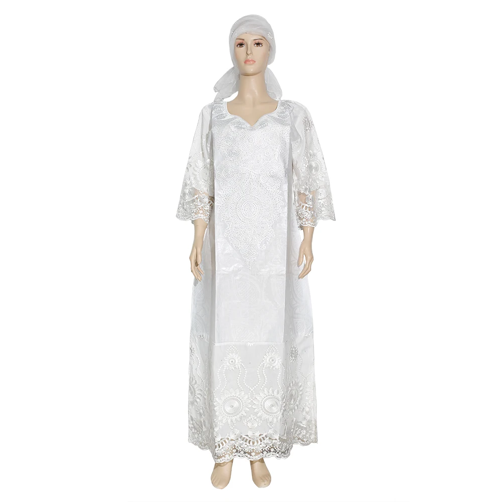 H &amp D африканская Анкара платья для женщин Дашики Базен Riche Макси платье Кружева с