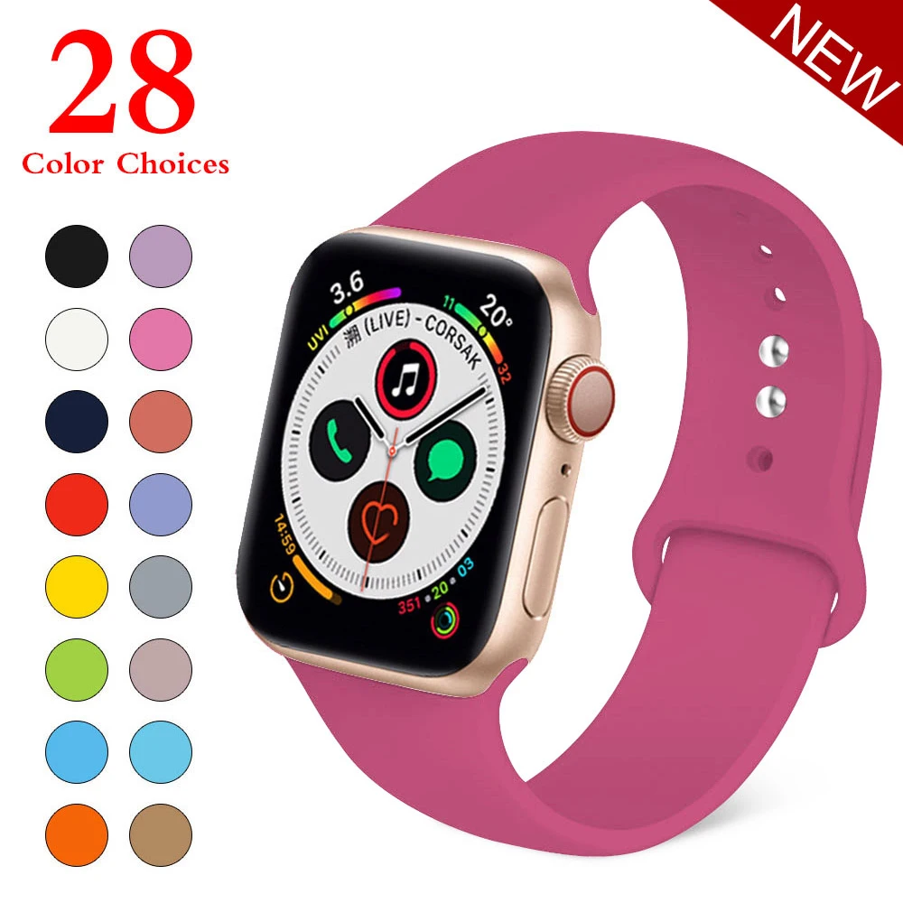Dragon fruit Спортивный мягкий силиконовый сменный ремешок 38 мм от mu sen для Apple Watch версии 1, 2, ремешок 42 мм на запястье, ремешок для iWatch Sport - Цвет ремешка: Dragon fruit