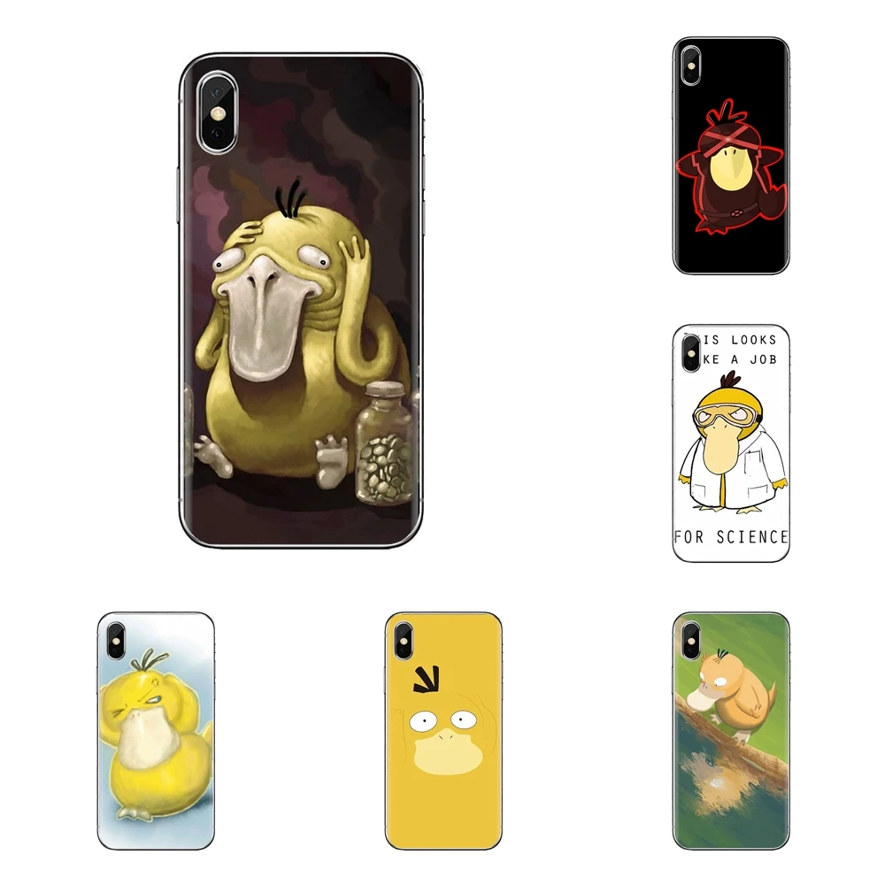 Прозрачные чехлы из ТПУ для samsung Galaxy S3 S4 S5 Mini S6 S7 Edge S8 S9 S10 Plus Note 3 4 5 8 9 Psyduck art Japan Cartoon