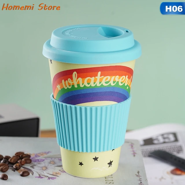 500ML Water Cup Eco Friendly Bamboo Reusable Travel Cup Outdoor Portable Mug Tea Coffee Cup Water Juice Mug With Lid For Gift H06
