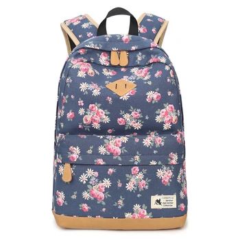 

Shoulder Cute Floral Travel Rucksack Backpack Casual Canvas School