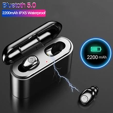 X8 TWS Bluetooth kablosuz kulaklık 6D Stereo gerçek Kulaklık Mini TWS Su Geçirmez Headfrees 2200mAh Güç Bankası ile Kulaklık(China)