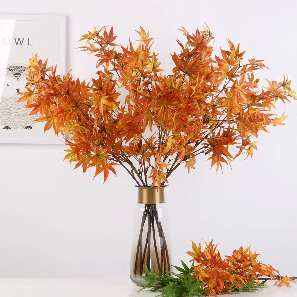 

Autumn Simulation Artificial Silk Green Plants Decor Fo Home Party Christmas Garden Maple Leaf Plants Wall Home Decoration