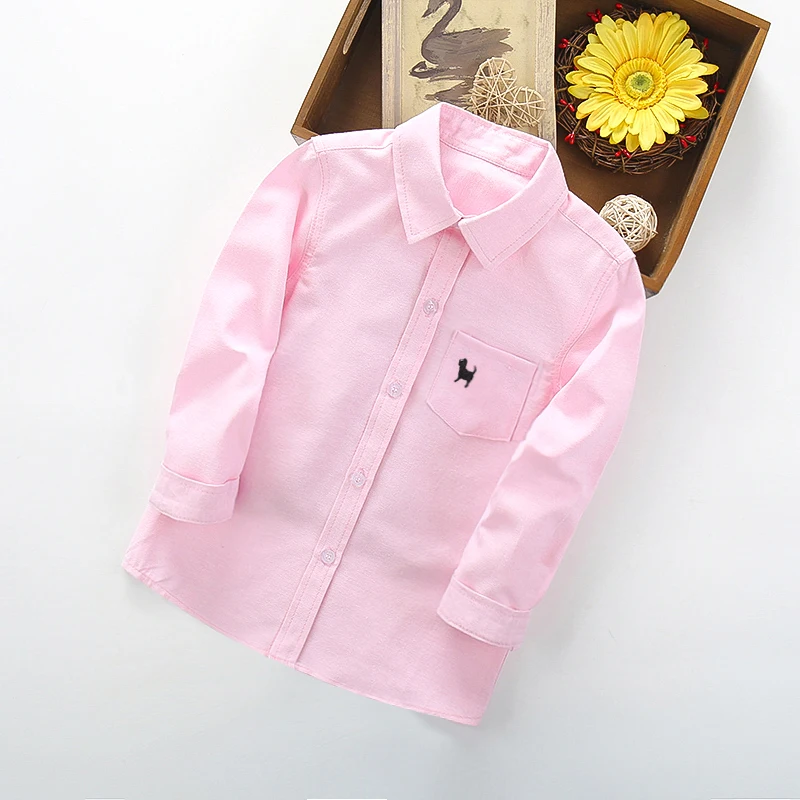 IENENS Boys Shirts Clothes Solid Color Baby Long Sleeve Shirts Kids Spring Tops Tees Children Casual Blouse