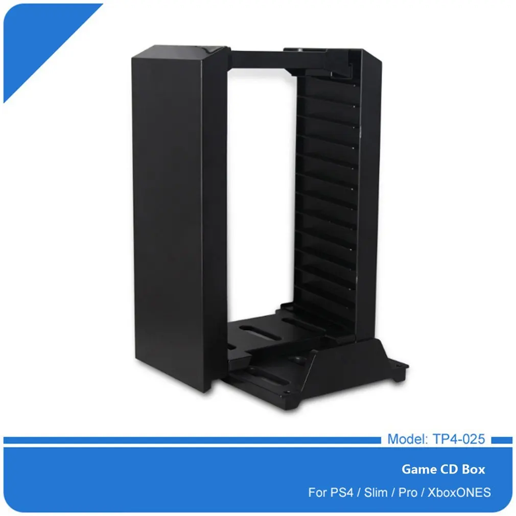 Black Color Game Disk Tower Vertical Stand for PS4 DualShock Controller Charging Dock Station for PlayStation 4 PRO Slim