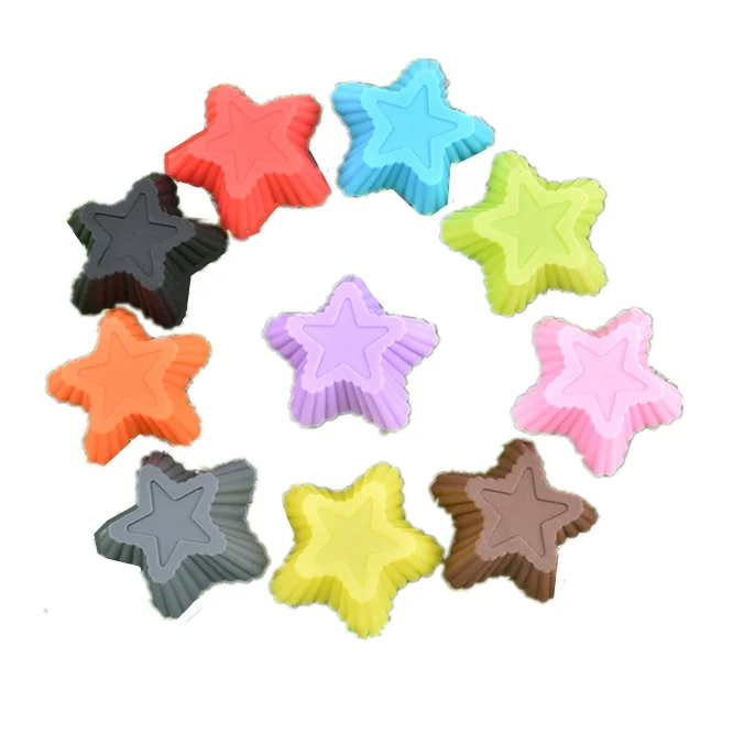 

100pcs NEW Cake Silicone Star Shaped 3D Mold Fondant Muffin Cupcake Pumpkin Form Cake Decorating Tools Kitchen Baking Tools