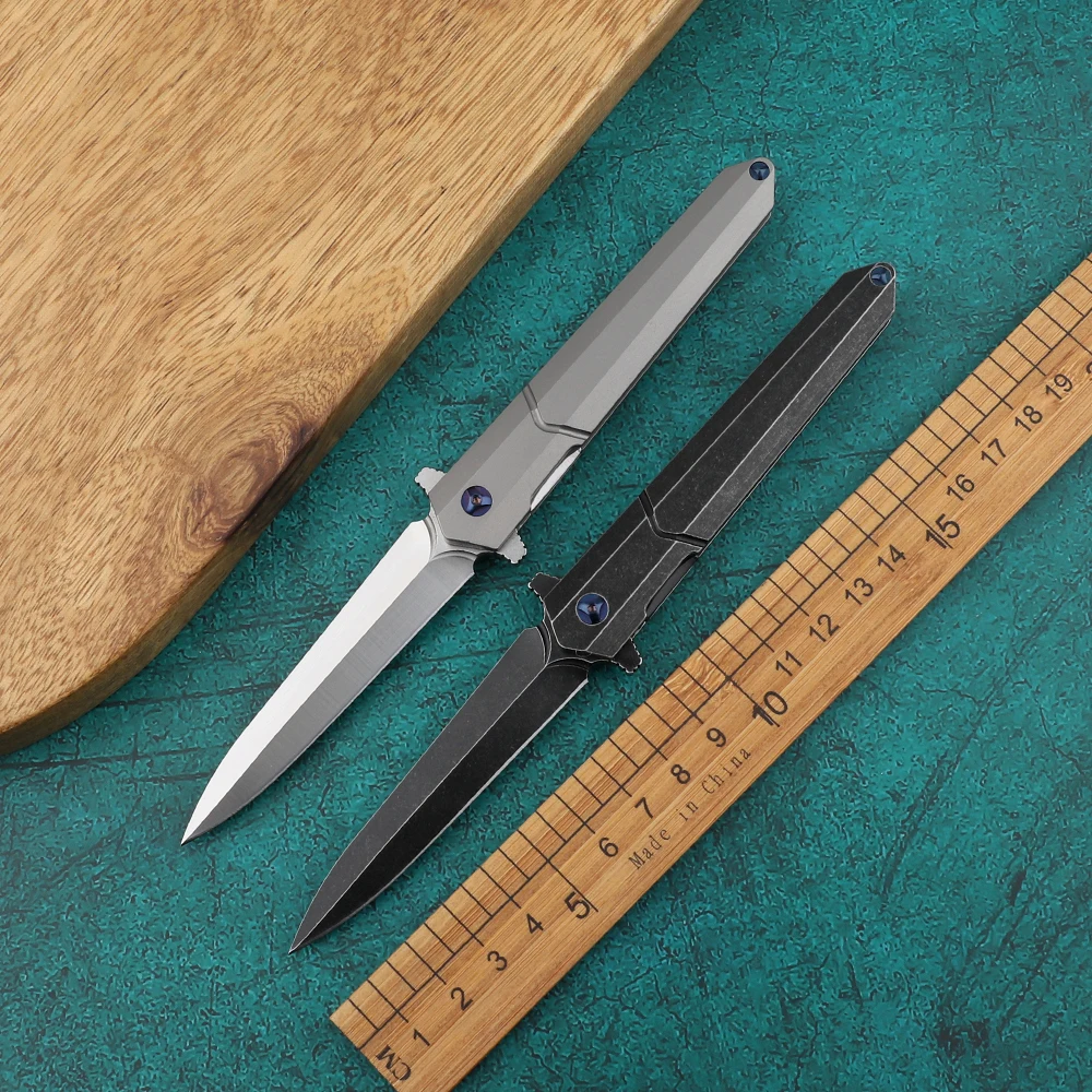 

Small excalibur folding knife M390 blade TC4 titanium alloy handle practical survival outdoor camping hunting fruit knife EDC to
