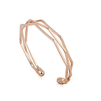 

Fashion popular five-layer square polished geometric opening couple bracelet