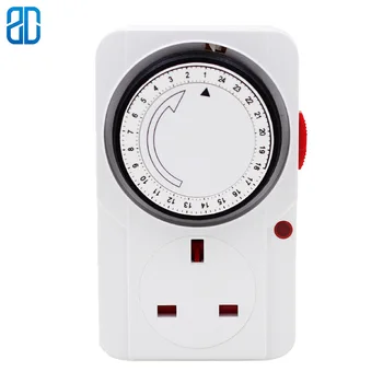 

UK 48 ON OFF Program 24 Hour Plug-in Programmable Mechanical Outlet Timer Fused Power Switch UK Plug 13A 3000W Energy Saver
