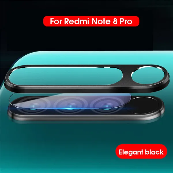 Объектив камеры металлическое кольцо HD закаленное стекло на для Redmi note 8 Xiaomi Redmi note 8 Pro защита экрана Полный Чехол на для Redmi note 8 стекло на Сяоми ксиоми Редми Ноут 8 про - Цвет: for redmi note 8 pro