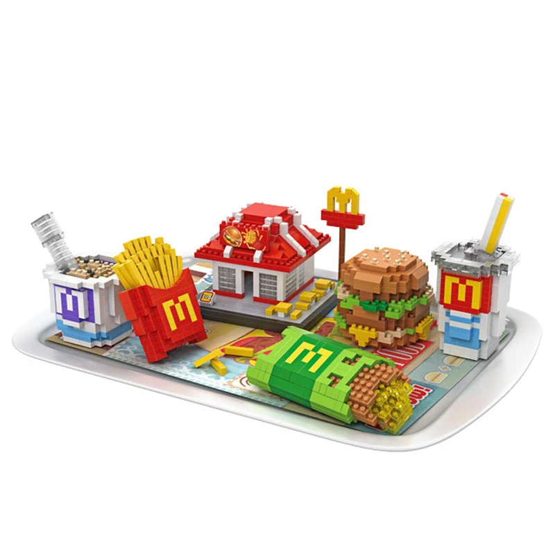 

LOZ M Record McDonald's Food Set Intelligence Diamond Micro Building Blocks Toy Christmas Toys for Children Toys Adventure Time