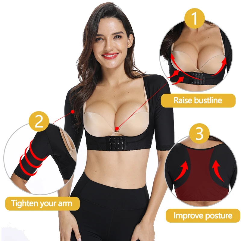 Upper Arm Shaper for Women Post-Surgical Tops Arm Compression Sleeves Slimming Shapewear Humpback Posture Corrector Body Shapers