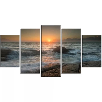 

5 Pcs View HD Print Modular Picture Sunrise Sea Blue Beautiful Canvas Painting Poster For Living Room Home Decor Wall Framework