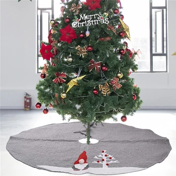 

Christmas Tree Skirt Creative Cute Faceless Doll Gray Christmas Tree Skirt Apron Christmas Party Home Ornaments