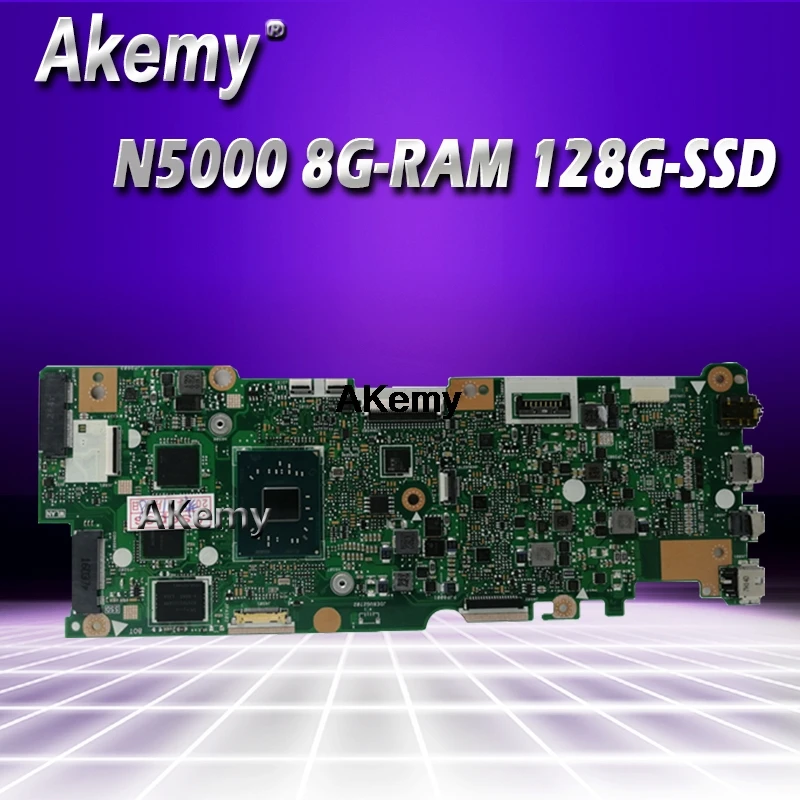 with N5000 4G-RAM 128G-SSD  Laptop  Motherboard For Asus Vivobook Flip TP401NA TP401N TP401MA TP401M Mainboard 100% Test good