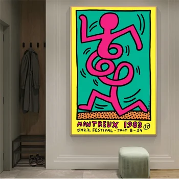 

Keith Haring Pop Street Art Posters And Prints Abstract Graffiti Art Canvas Paintings on the Wall Art Pictures Home Decoration