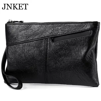 

JNKET Fashion Soft PU Leather Men's Clutch Handbag Large Capacity Clutch Bag Business Bag Zipper Clutch Long Wallet