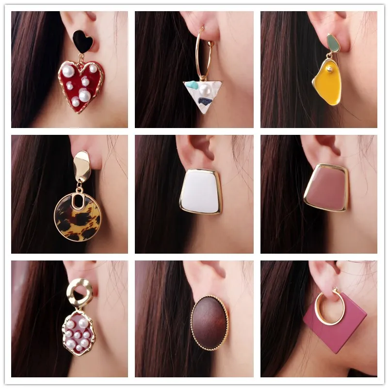 Корейские стильные круглые леопардовые серьги в форме сердца и цветов для женщин, модные геометрические серьги с капельным жемчугом, ювелирные изделия, подарок для девочки
