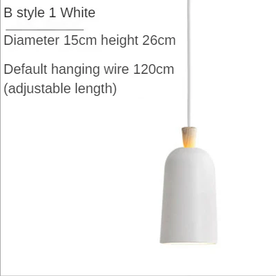 thumbnail image 1 of Lámpara colgante nórdica moderna con luz LED de madera maciza simple para colgar en la barra, mesa de restaurante, oficina, creativa lámpara de decoración de interiores con forma de macarrón, 1 of 5