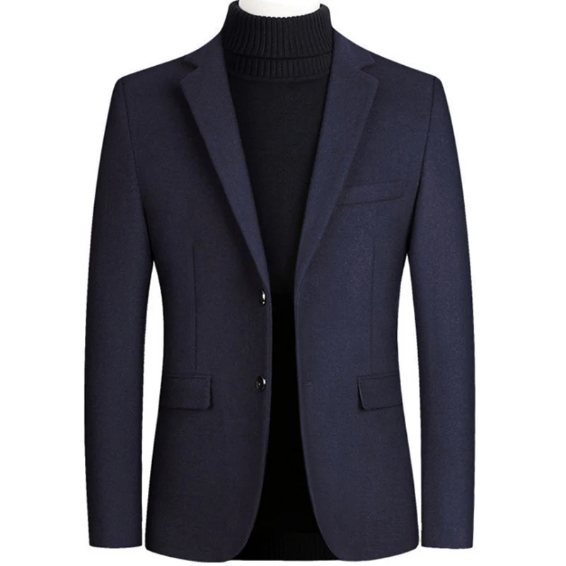 Ceny Nowe wełniane dla mężczyzn Blazer Business Casual Slim Fit Blazers Party ślub mężczyźni sukienka garnitury wełniane płaszcze Blazers terno masculino