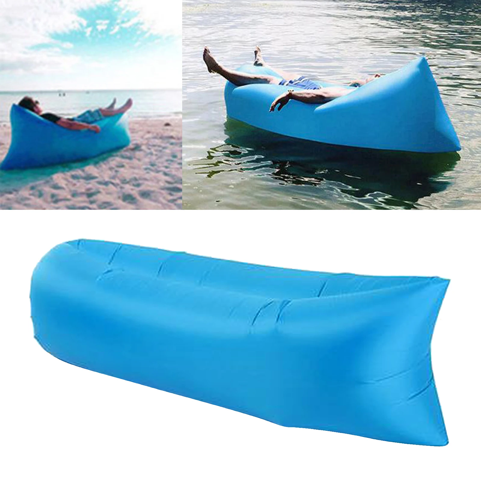 Inflatable Lounger Outdoor Air Couch Sofa Hammock Bed Sleeping Bag for Camping, Park, Beach, Backyard, Fishing, Swimming, Pool
