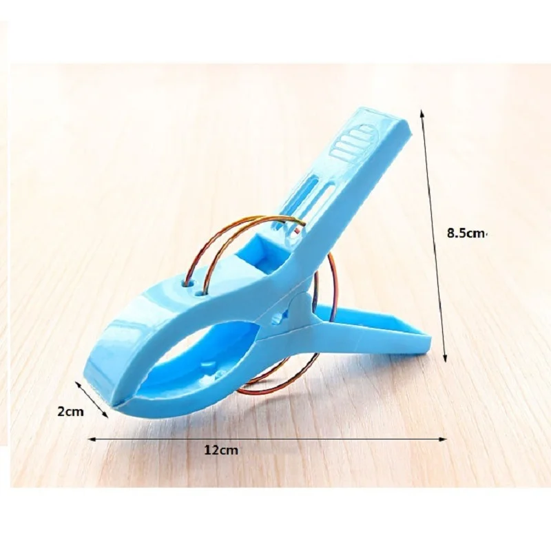 4ps/set plastic hanger clips Laundry Clothes Beach Towel Pins Spring Clamp Large Clips clothes pegs clothespins with hooks beach towel clips windproof clips