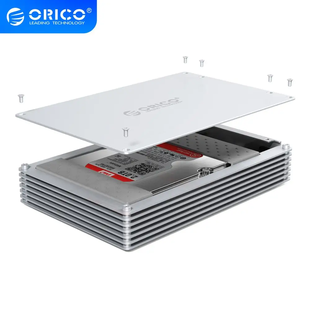 US $74.62 ORICO HDD Case TypeC DIY 25 35 Inch Hard Drive Enclosure Aluminum Alloy Hard Disk Drive Box For Samsung Seagate Support 20TB