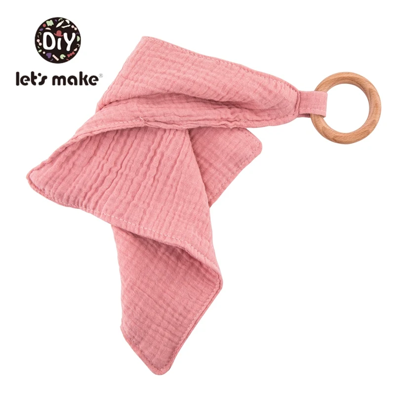 pink Детское Зубное кольцо от компании Let's Make; зубное кольцо из дерева Детское Зубное кольцо& детский слюнявчик, полотенце для слюней и соски с цепочкой для младенцев, комплект с заячьими ушками; без добавления бисфенола А новорожденного продукты - Цвет: pink